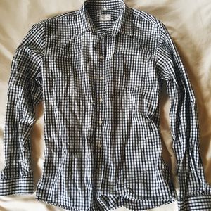 Blue Check Button Down